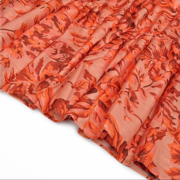 NEW! Long Sleeves Floral Dress Ankle Length size small. - Picture 3 of 6